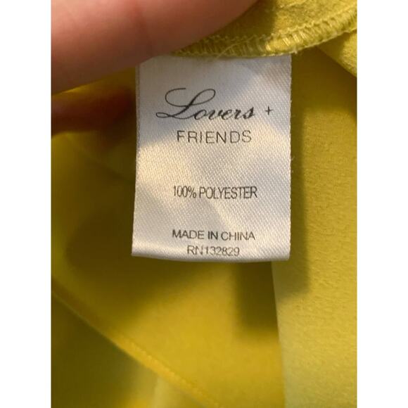 Lovers + Friends lime yellow long sleeves v neck tunic top size M - Picture 4 of 12